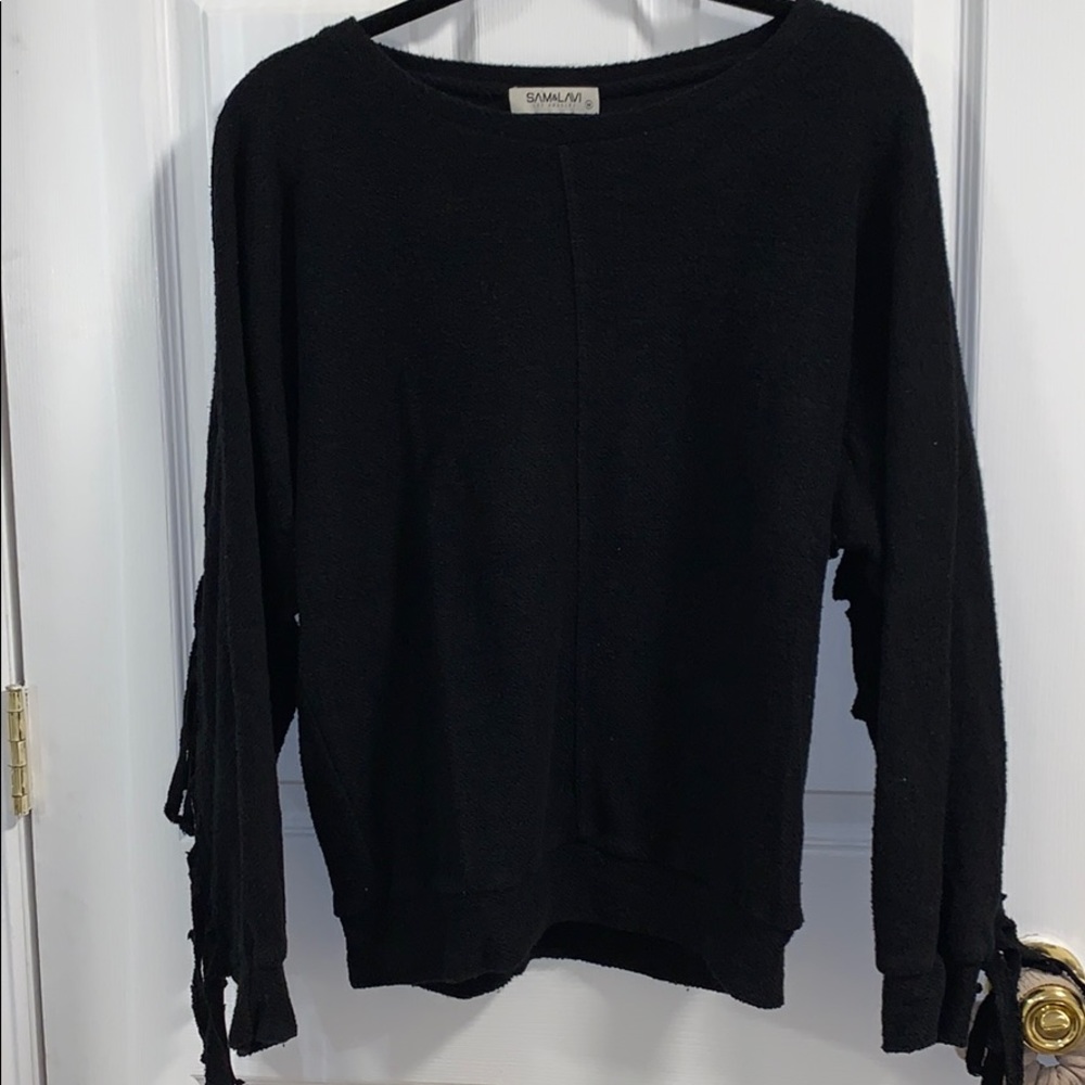 Sam & Lavi Black Fringe Sweater Size Medium